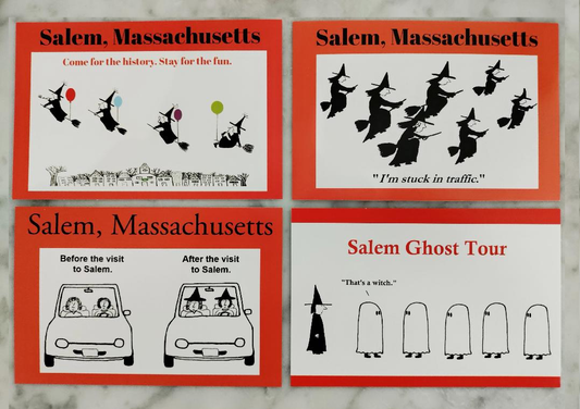 Witch City Postcards pack of four.