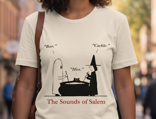 The Sounds of Salem. White, Short-sleeved, Gildan, Heavy Cotton T-Shirt.